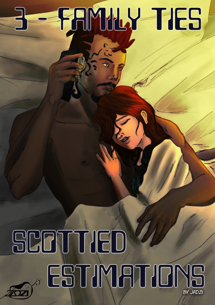 Cover Image for this Novel. Ben and Anya lying in a bed cuddling
